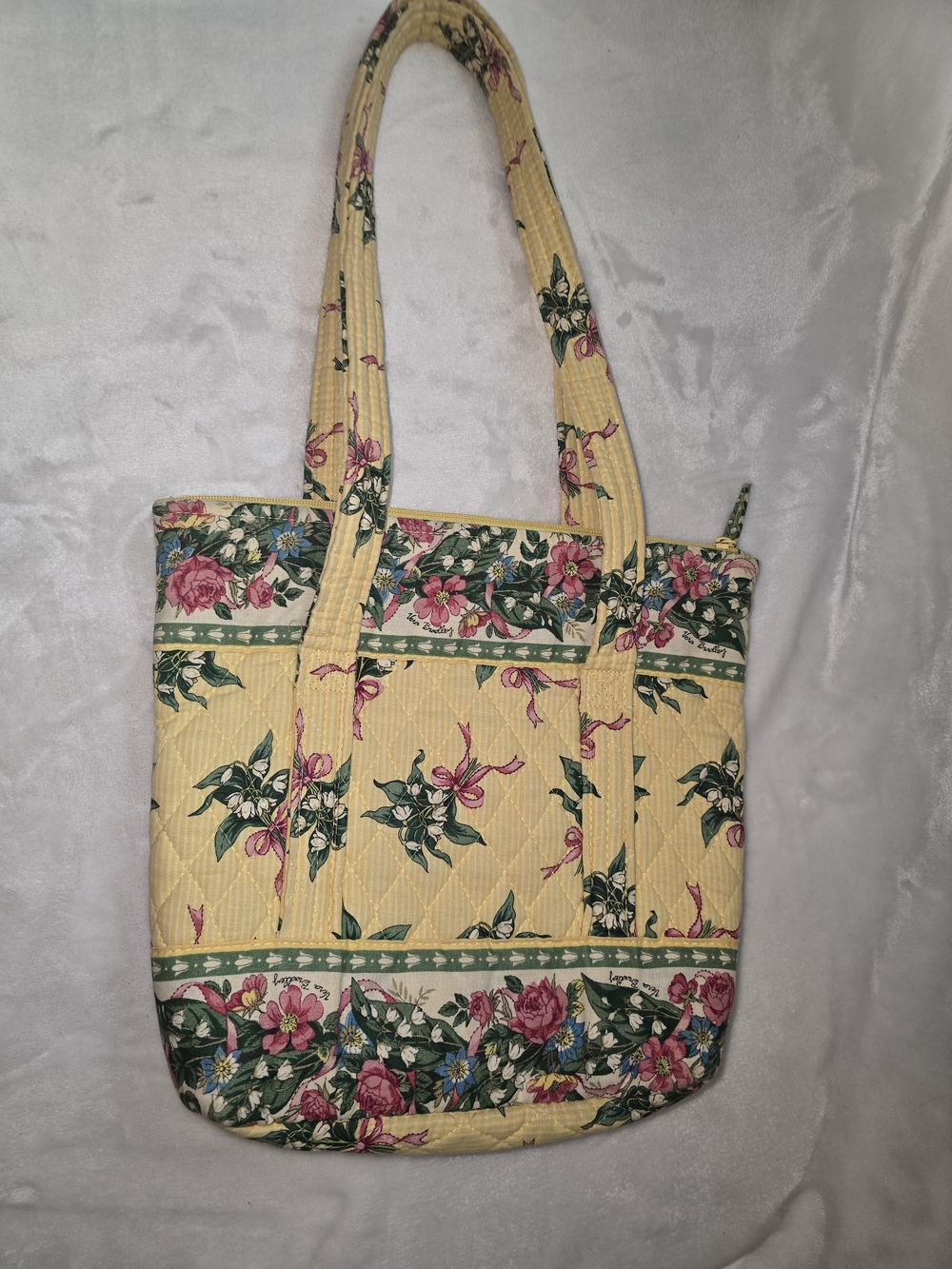 Vera Bradley Yellow Quilted Floral Shoulder Tote